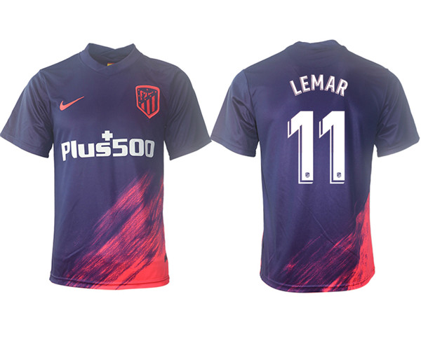 Men's Athletic De Madrid #11 Thomas Lemar Purple Away Soccer Jersey